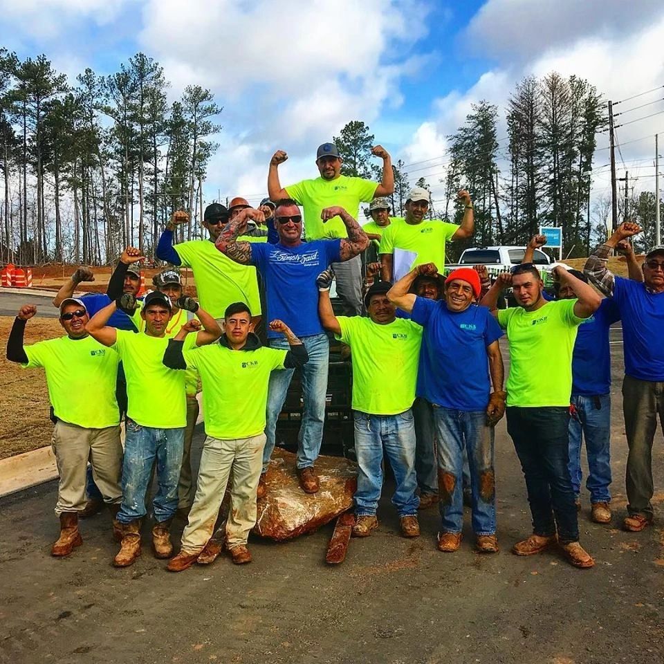 The CKB Landscaping crew on a job site